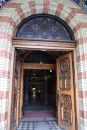 Carved entrance door Orthodox church Sibiu