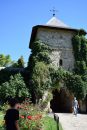 Entrance gate at Monastery at Moldovita - beautiful rose gardens