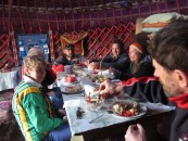 Dinner in the yurt camp