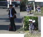 Beautifully dressed school children