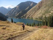 Heading down to Lake Kol'sai #1. There are 3 lakes in a chain, with #3 being very close to the Kyrgyzstan border in the Toen Sien mountains. 